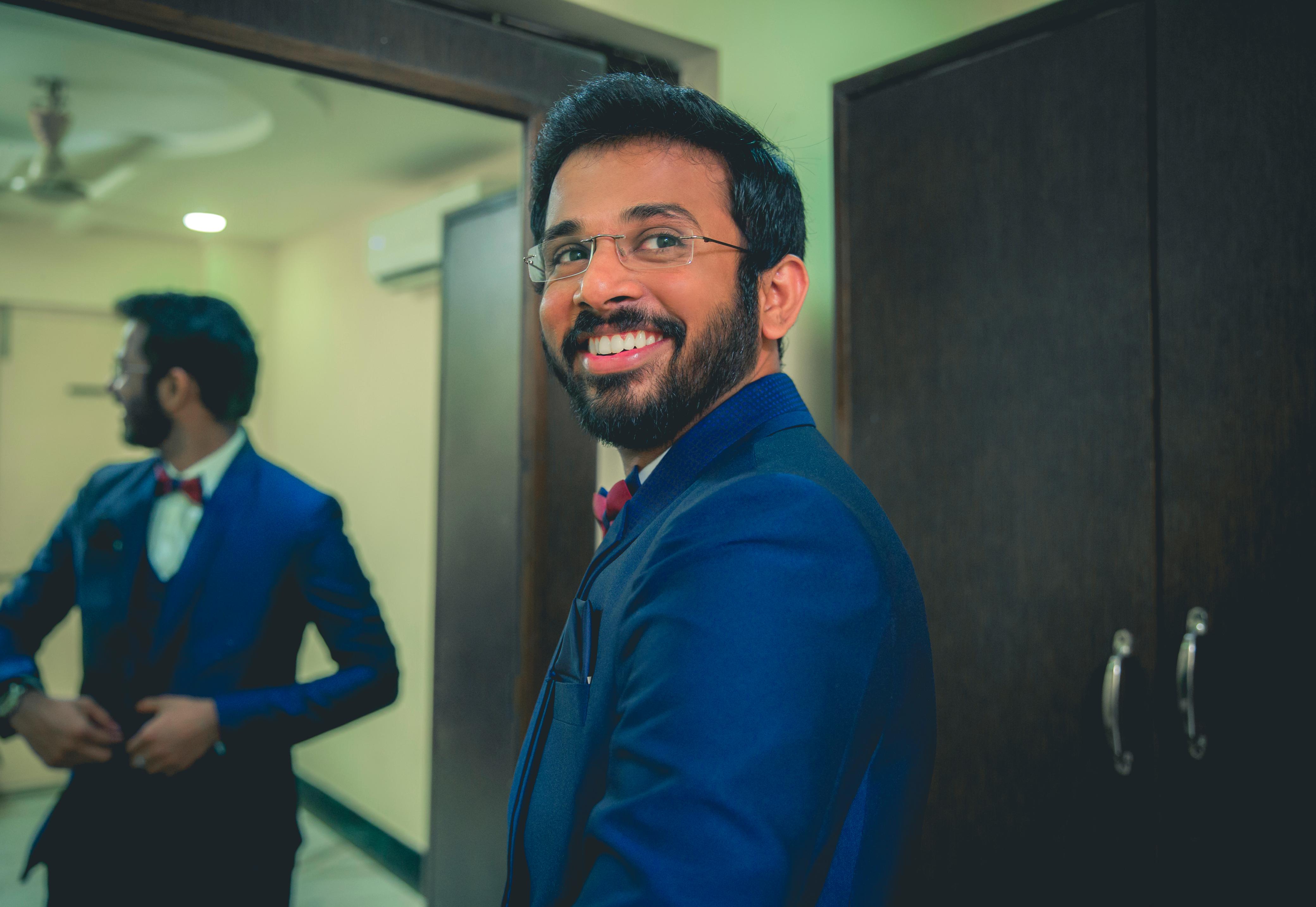 The groom prepares